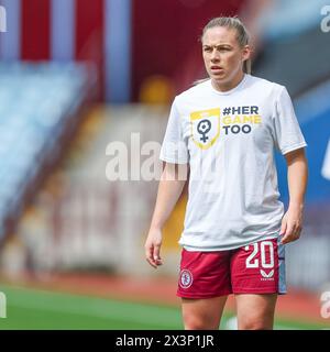 Birmingham, Regno Unito. 28 aprile 2024. Kirsty Hanson dell'Aston Villa durante la partita di Barclays fa Women's Super League 1 tra Aston Villa Women e West Ham United Women a Villa Park, Birmingham, Inghilterra, il 28 aprile 2024. Foto di Stuart Leggett. Solo per uso editoriale, licenza richiesta per uso commerciale. Non utilizzare in scommesse, giochi o pubblicazioni di singoli club/campionato/giocatori. Crediti: UK Sports Pics Ltd/Alamy Live News Foto Stock