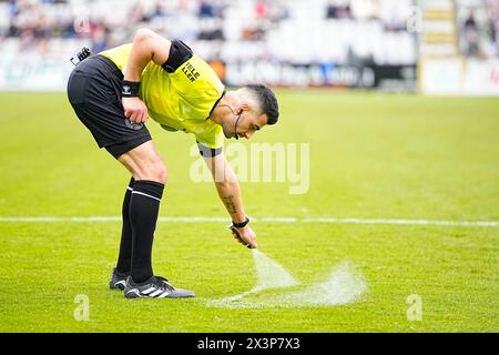 Odense, Danimarca. 28 aprile 2024. Superliga match tra OB e Hvidovre IF al Nature Energy Park di Odense domenica 28 aprile 2024. (Foto: Bo Amstrup/Scanpix 2024) credito: Ritzau/Alamy Live News Foto Stock