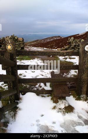 Vai a Moel Fammau, Mold, Galles Foto Stock