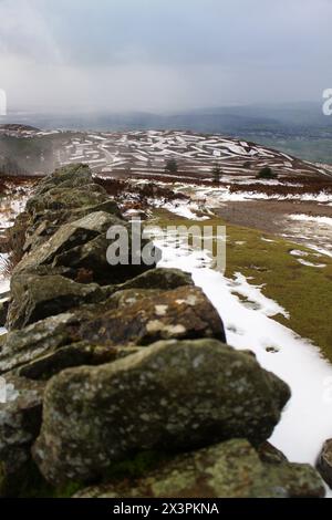 Vai a Moel Fammau, Mold, Galles Foto Stock