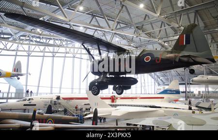 Westland Lysander, V9673 cooperazione dell'esercito britannico e aerei di collegamento utilizzati nella seconda guerra mondiale. IWM, Duxford, Regno Unito Foto Stock