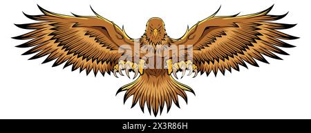 Aquila. Aquila calva. Simbolo nazionale degli Stati Uniti. Immagine vettore stock Illustrazione Vettoriale
