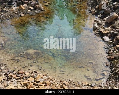 La vecchia miniera di Orijärvi abbandonata in una giornata di sole Foto Stock