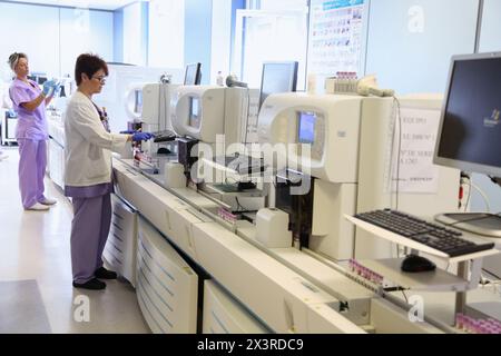 Esame Emocromocitometrico Completo o CBC Hemogram, Hemotherapy, Donostia Ospedale San Sebastian, Donostia, Gipuzkoa, Paesi Baschi Foto Stock