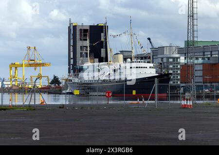 L'ex yacht reale Britannia a Leith, Edimburgo Foto Stock