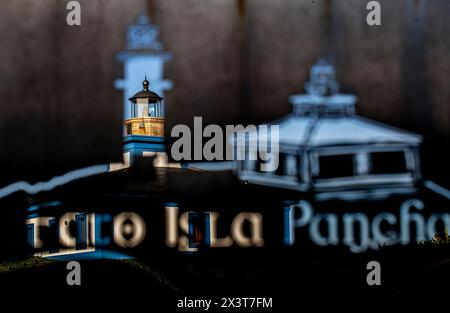 Faro de Isla Pancha Foto Stock