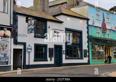 Pub Blue Anchor, Brixham Harbour, Devon, Regno Unito Foto Stock