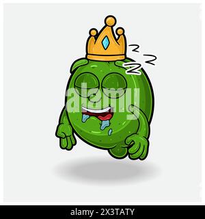 Lime Mascot Character Cartoon with Sleep Expression. Illustrazioni vettoriali Illustrazione Vettoriale