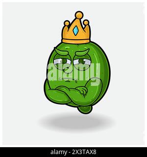 Cartoon personaggio di lime Mascot con un'espressione gelosa. Illustrazioni vettoriali Illustrazione Vettoriale