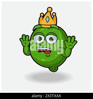 Personaggio di lime Mascot Cartoon con un'espressione sconvolgente. Illustrazioni vettoriali Illustrazione Vettoriale