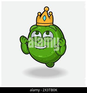 Cartoon personaggio di lime Mascot con un'espressione felice. Illustrazioni vettoriali Illustrazione Vettoriale