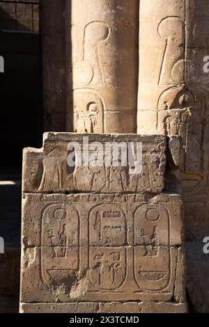 Cartouch, bassorilievo, Tempio di Luxor, sito patrimonio dell'umanità dell'UNESCO, Luxor, Egitto Foto Stock