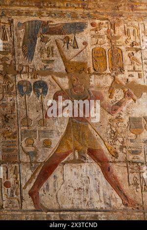 Bassorilievo di Ramses II, Tempio di Luxor, sito patrimonio dell'umanità dell'UNESCO, Luxor, Egitto Foto Stock