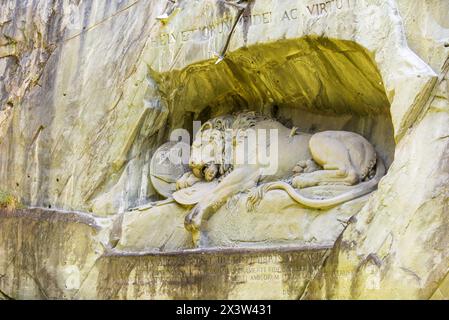 Monumento alla statua del Leone di Lucerna, Lucerna Svizzera, 16 agosto 2022 Foto Stock