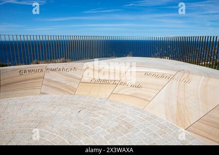 North Head Manly, il punto di osservazione di Yiningma sulla pista di Fairfax offre vedute su Sydney e sul mare di Tasman, famoso per l'avvistamento delle balene, Sydney, Australia Foto Stock