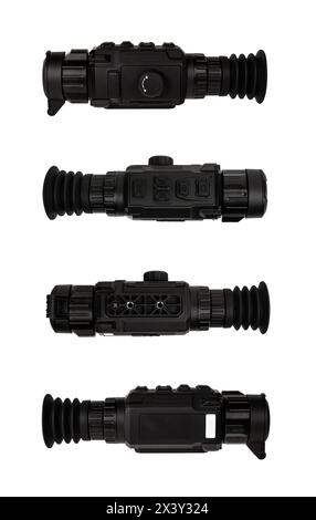 Monoculare moderno thermal imager isolare su uno sfondo bianco. Un dispositivo per il fissaggio di radiazione termica. Foto Stock