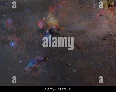 Il cielo tra le costellazioni di Scorpio e Ofiuco Foto Stock