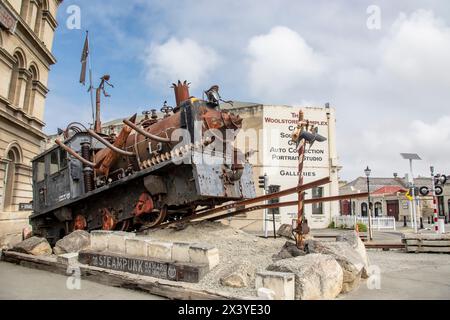 Oamaru nuova Zelanda 23 dicembre 2023: Il quartier generale di Steampunk è una collaborazione artistica e galleria nello storico distretto vittoriano di Oamaru Foto Stock