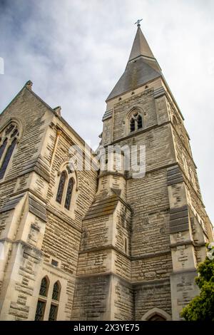 Chiesa anglicana di san luca nel quartiere storico vittoriano di Oamaru, nuova zelanda. Ognuno degli edifici, costruiti durante il periodo vittoriano, ha il proprio Foto Stock