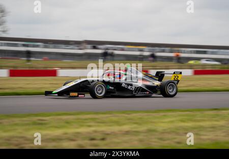 Joel Bergstrom 22 JHR Developments at Donington Park, Derby, Inghilterra il 27 aprile 2024. Foto di Chris Williams. Solo per uso editoriale, licenza richiesta f Foto Stock