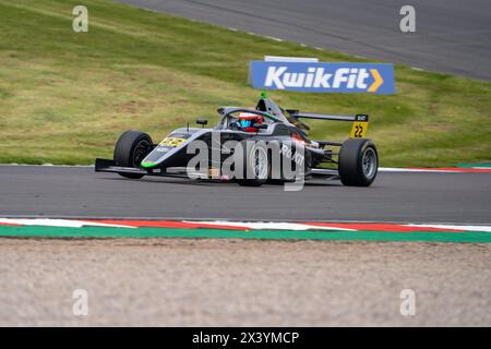 Joel BERGSTROM 22 JHR Developments Qualifying Donington Park at Donington Park, Derby, Inghilterra il 27 aprile 2024. Foto di Chris Williams. Noi editoriali Foto Stock