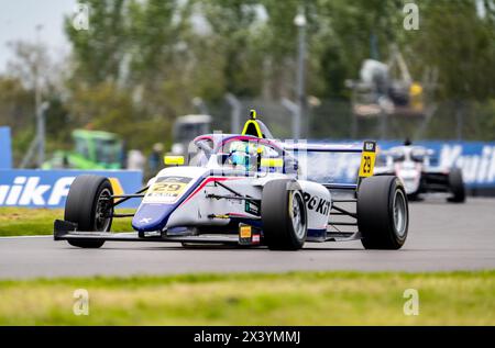 August RABER 29 Xcel Motorsport Qualifying Donington Park a Donington Park, Derby, Inghilterra il 27 aprile 2024. Foto di Chris Williams. Uso editoriale o Foto Stock