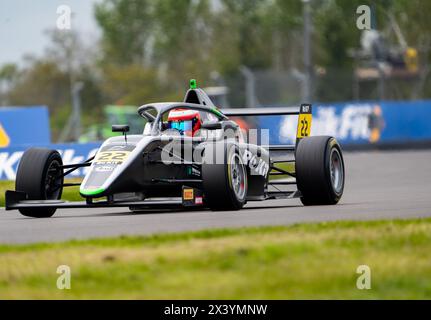 Joel BERGSTROM 22 JHR Developments Qualifying Donington Park at Donington Park, Derby, Inghilterra il 27 aprile 2024. Foto di Chris Williams. Noi editoriali Foto Stock