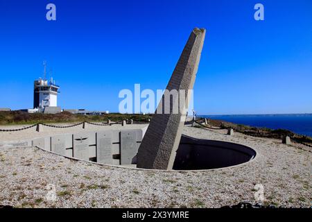 Francia, Bretagna, dipartimento Finistere (29), penisola di Crozon, Crozon Morgat, Cap de la Chevre, memoriale Foto Stock