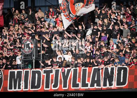 Silkeborg, Danimarca. 29 aprile 2024. Superliga match tra Silkeborg IF e FC Midtjylland al Jysk Park di Silkeborg lunedì 29 aprile 2024. (Foto: Bo Amstrup/Scanpix 2024) credito: Ritzau/Alamy Live News Foto Stock