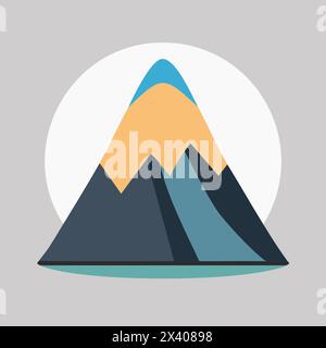 Concetto di montagna con design a icone, illustrazione vettoriale Illustrazione Vettoriale