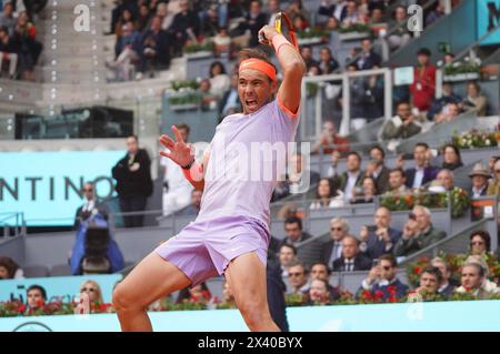 Madrid, Spagna. 29 aprile 2024. Rafa Nadal e Pedro Cachinl durante il Masters Series Madrid a Madrid lunedì 29 aprile 2024. Crediti: CORDON PRESS/Alamy Live News Foto Stock