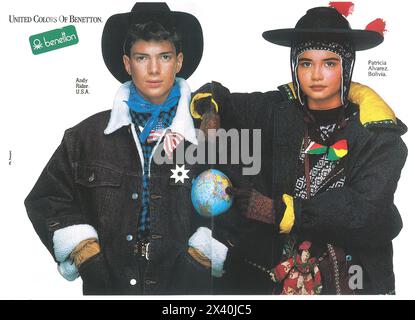 1986 Benetton Sportswear Ad - Andy Rider and Patricia Alvarez Foto Stock