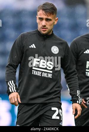 Deepdale, Preston, Regno Unito. 29 aprile 2024. EFL Championship Football, Preston North End contro Leicester City; Yunus Akgun di Leicester durante Warm Up Credit: Action Plus Sports/Alamy Live News Foto Stock