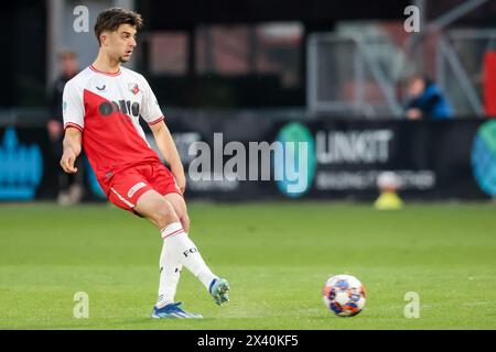 Utrecht, Paesi Bassi. 29 aprile 2024. UTRECHT, 29-04-2024, stadio Galgenwaard, Keuken Kampioen Divisie, calcio olandese, stagione 2023/2024, durante la partita Jong Utrecht - ADO, Jong FC Utrecht giocatore Wessel Kooy credito: Pro Shots/Alamy Live News Foto Stock