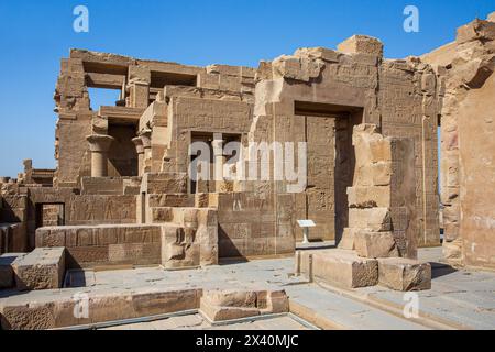 Il tempio di Kom Ombo lungo il fiume Nilo a Kom Ombo, in Egitto Foto Stock