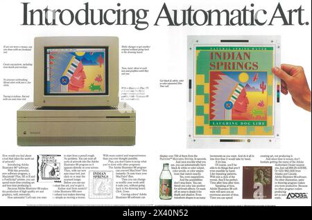 1988 annuncio Adobe Illustrator con Apple Macintosh II Foto Stock