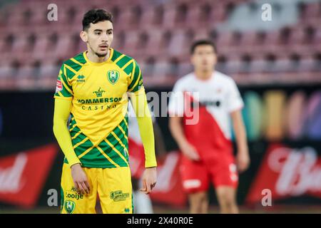 Utrecht, Paesi Bassi. 29 aprile 2024. UTRECHT, 29-04-2024, stadio Galgenwaard, Keuken Kampioen Divisie, calcio olandese, stagione 2023/2024, durante la partita Jong Utrecht - ADO, ADO Den Haag giocatore Malik Sellouki credito: Pro Shots/Alamy Live News Foto Stock