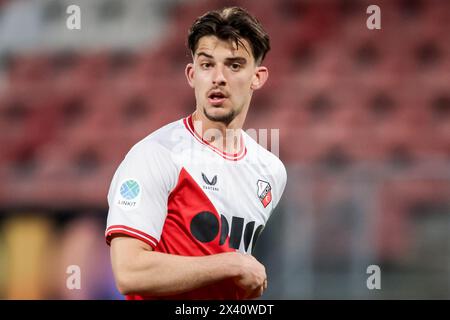 Utrecht, Paesi Bassi. 29 aprile 2024. UTRECHT, 29-04-2024, stadio Galgenwaard, Keuken Kampioen Divisie, calcio olandese, stagione 2023/2024, durante la partita Jong Utrecht - ADO, Jong FC Utrecht giocatore Wessel Kooy credito: Pro Shots/Alamy Live News Foto Stock