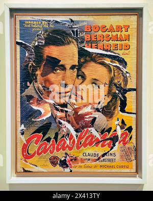 Poster vintage Casablanca in mostra al Museo Guggenheim Bilbao, Spagna, Europa Foto Stock