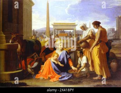 Nicolas Poussin - riposa sul volo per l'Egitto Foto Stock