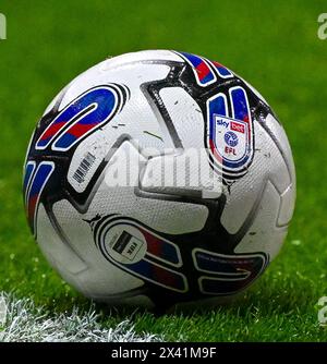 Deepdale, Preston, Regno Unito. 29 aprile 2024. EFL Championship Football, Preston North End contro Leicester City; il pallone della partita Credit: Action Plus Sports/Alamy Live News Foto Stock