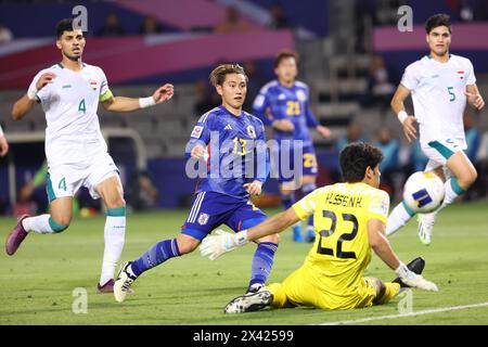 29 APRILE 2024 - calcio: Coppa d'Asia AFC U23 Qatar 2024 partita semifinale tra giappone e Iraq allo stadio Jassim Bin Hamad di Doha, Qatar. Crediti: Yohei Osada/AFLO SPORT/Alamy Live News Foto Stock