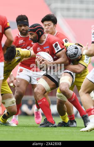 Tokyo, Giappone. 27 aprile 2024. Michael Leitch (Brave Lupus) Rugby: Japan Rugby League One 2023-24 partita tra Toshiba Brave Lupus e Tokyo Suntory Sungoliath al Prince Chichibu Memorial Stadium di Tokyo, Giappone . Crediti: Itaru Chiba/AFLO/Alamy Live News Foto Stock