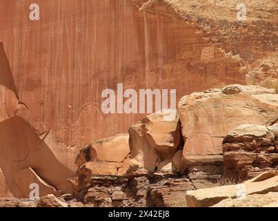 Petroglifi nel Capitol Reef National Park, Utah Foto Stock