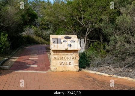 L'Australia's Memorial Walk al North Head Sanctuary Manly, Sydney, NSW, onora coloro che hanno servito e sostenuto la difesa dell'Australia Foto Stock
