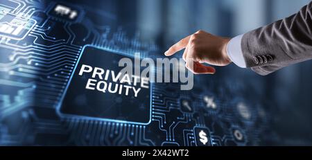 Concetto di business di investimento in private equity. Tecnologia concetto di Internet Foto Stock