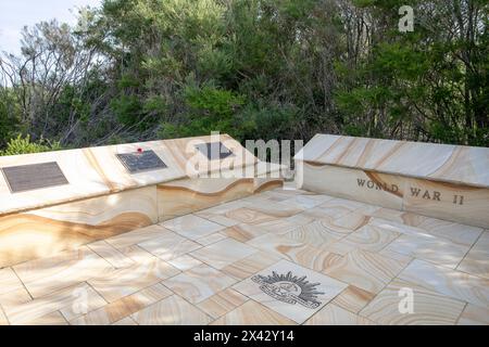 L'Australia's Memorial Walk al North Head Sanctuary Manly Sydney onora coloro che hanno servito e sostenuto la difesa dell'Australia, monumento della seconda guerra mondiale Foto Stock