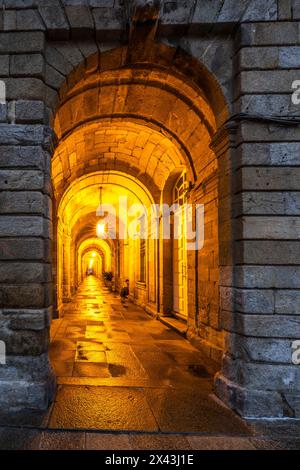 Spagna, Galizia. Mattina presto a Santiago de Compostela Foto Stock