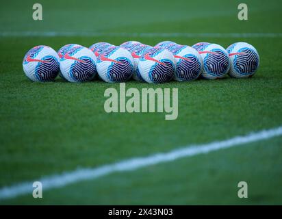 Bristol, Regno Unito. 28 aprile 2024. Bristol, Inghilterra, 28 aprile 2024 palloni da calcio prima della partita Barclays fa Womens Super League tra Bristol City Women e Manchester City WFC all'Ashton Gate di Bristol, Inghilterra. (Beast/SPP) credito: SPP Sport Press Photo. /Alamy Live News Foto Stock