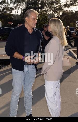 El Segundo, Stati Uniti. 28 aprile 2024. L'attore Dolph Lundgren, Emma Krokdal assistono agli arrivi del tappeto rosso di George Lopez 17th Annual Celebrity Golf Classic Topgolf Pre-Party Event, a Topgolf il 28 aprile 2024 credito: Vladimir Yazev/Alamy Live News. Foto Stock